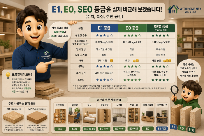 25년 맞춤가구 제작자가 알려주는 E1&middot;E0&middot;SE0 자재의 차이점