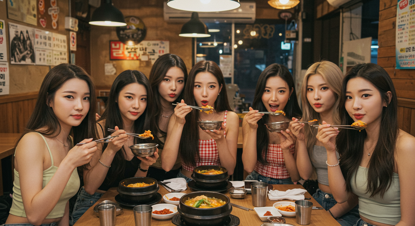 국밥을 먹고있는 여자들