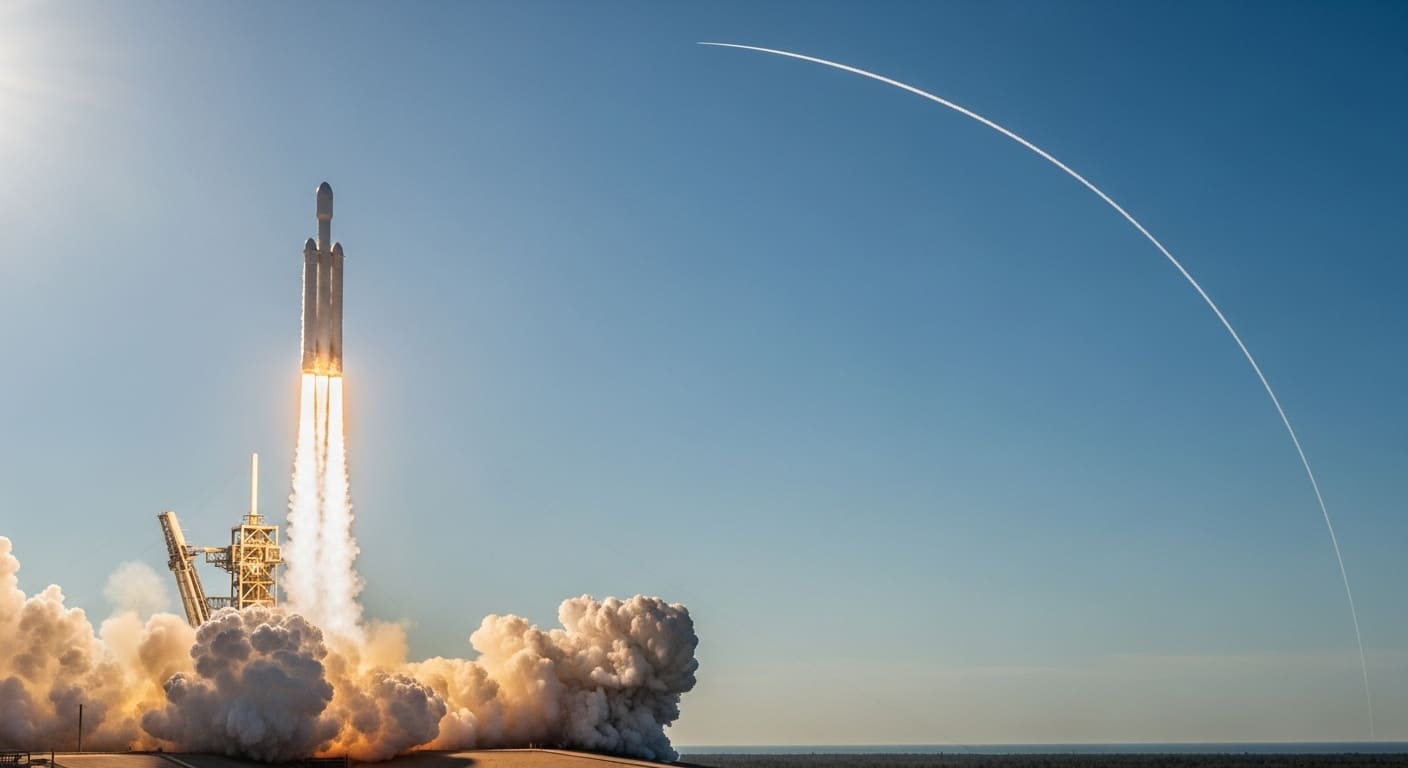 스페이스X 관련주를 보여주는 로켓 발사 장면