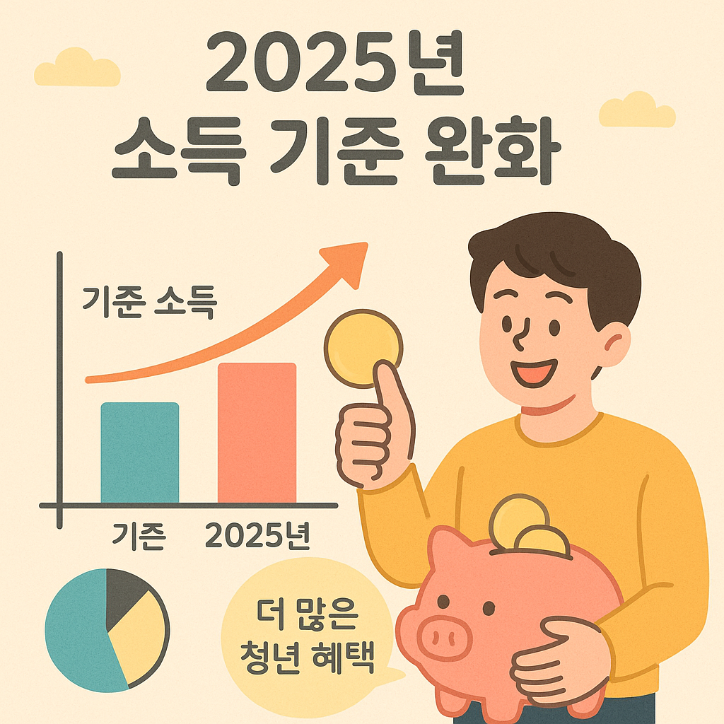 2025년에 달라지는 소득기준 완화에 대한 내용 사진