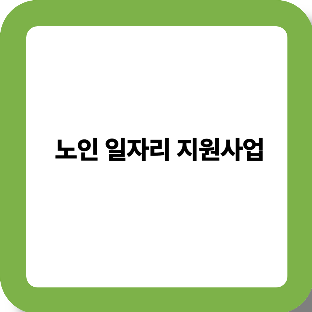 노인 일자리 지원 사업
