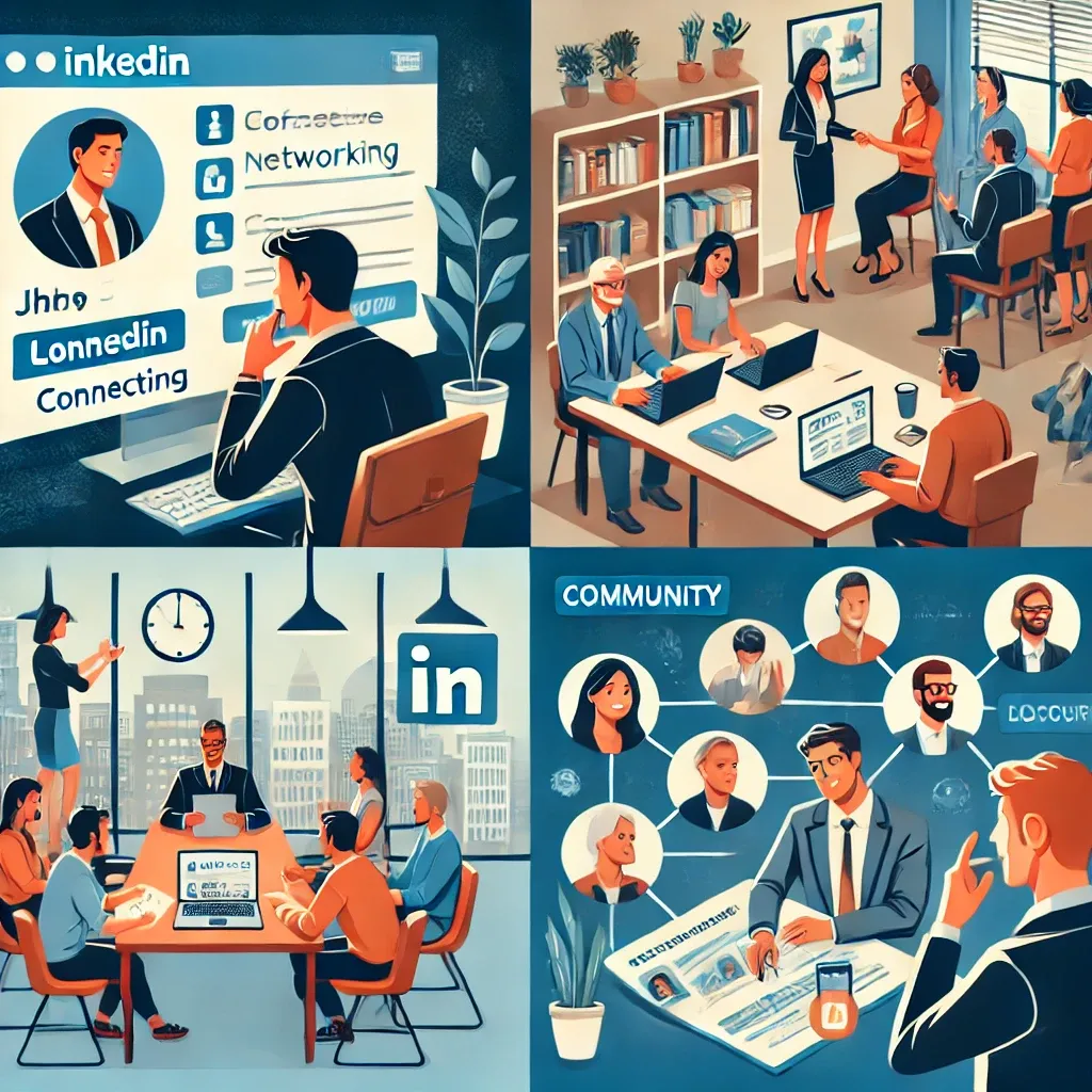 링크드인에서-프로필을-작성하고-연결을-구축하는-사람 