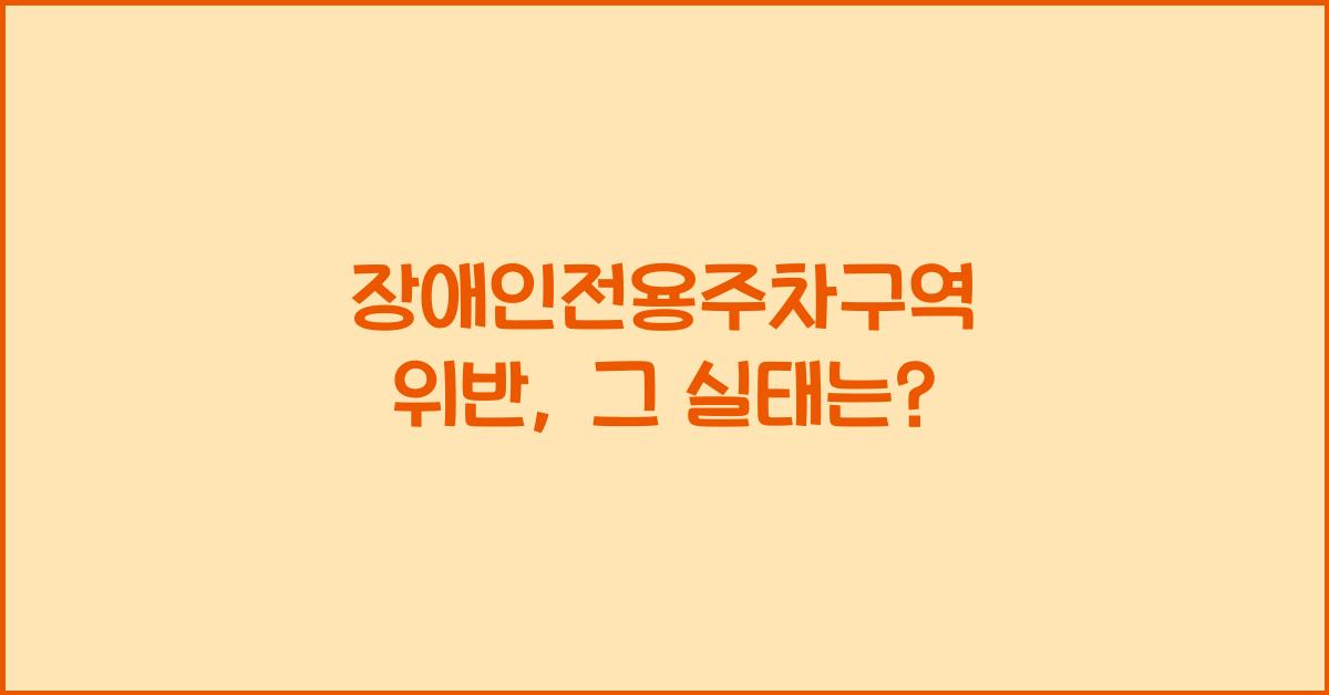 장애인전용주차구역 위반