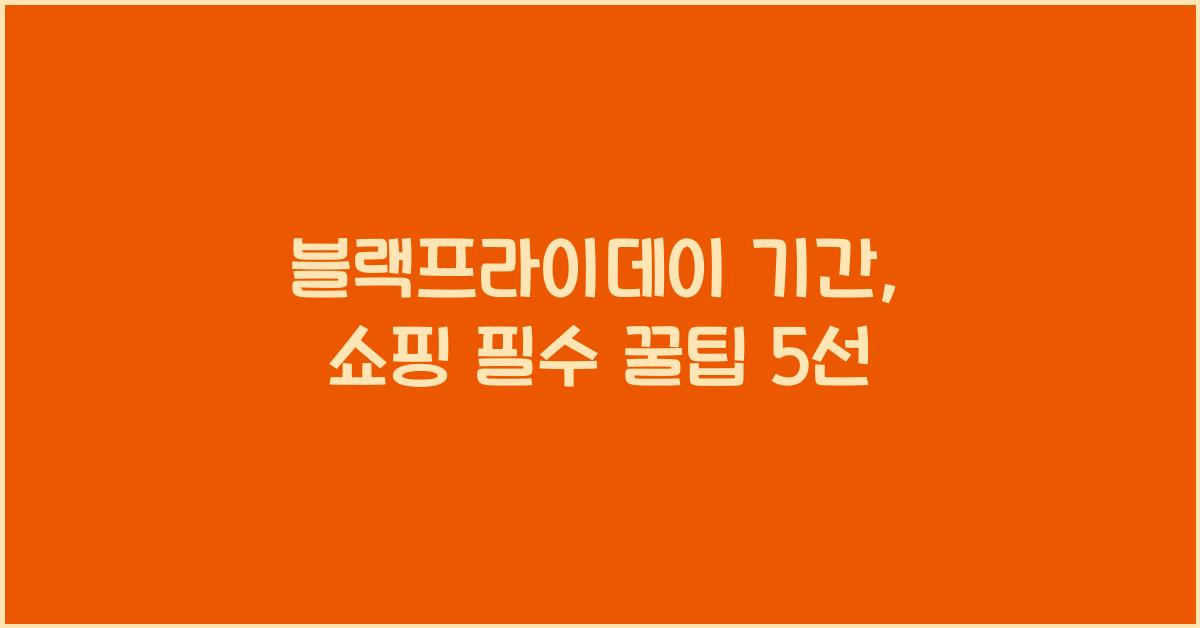블랙프라이데이 기간
