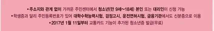 청소년증 발급방법, 지원대상, 사용처 및 혜택