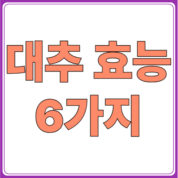 대추 효능의 대추