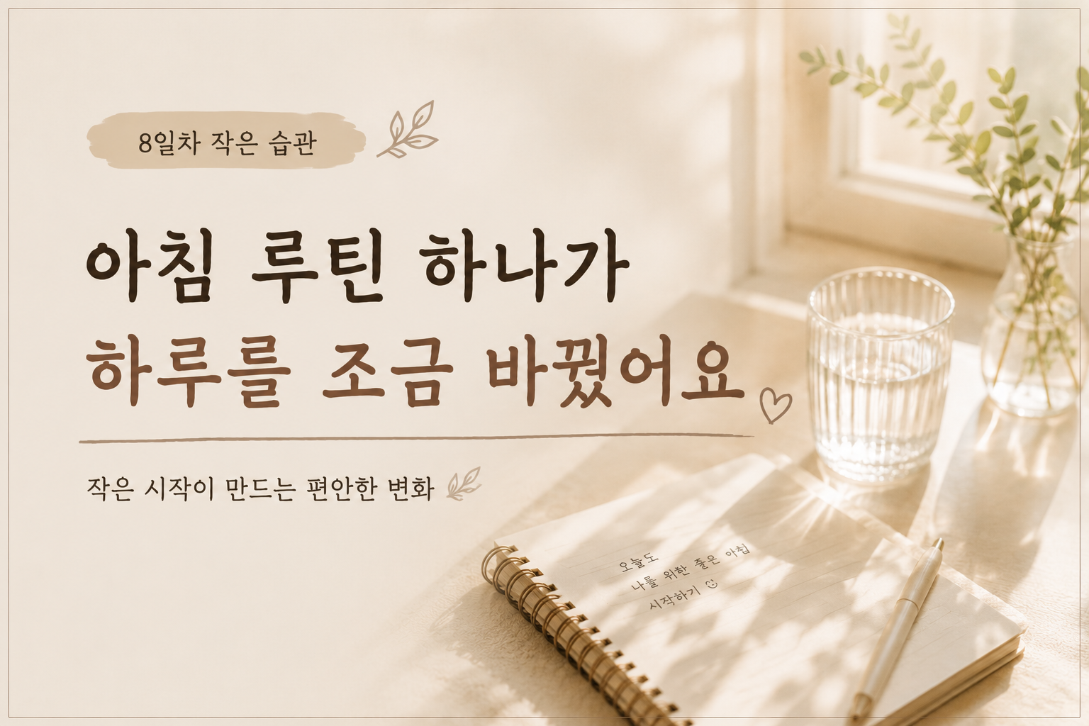 아침 루틴 하나가 하루를 조금 바꿨어요