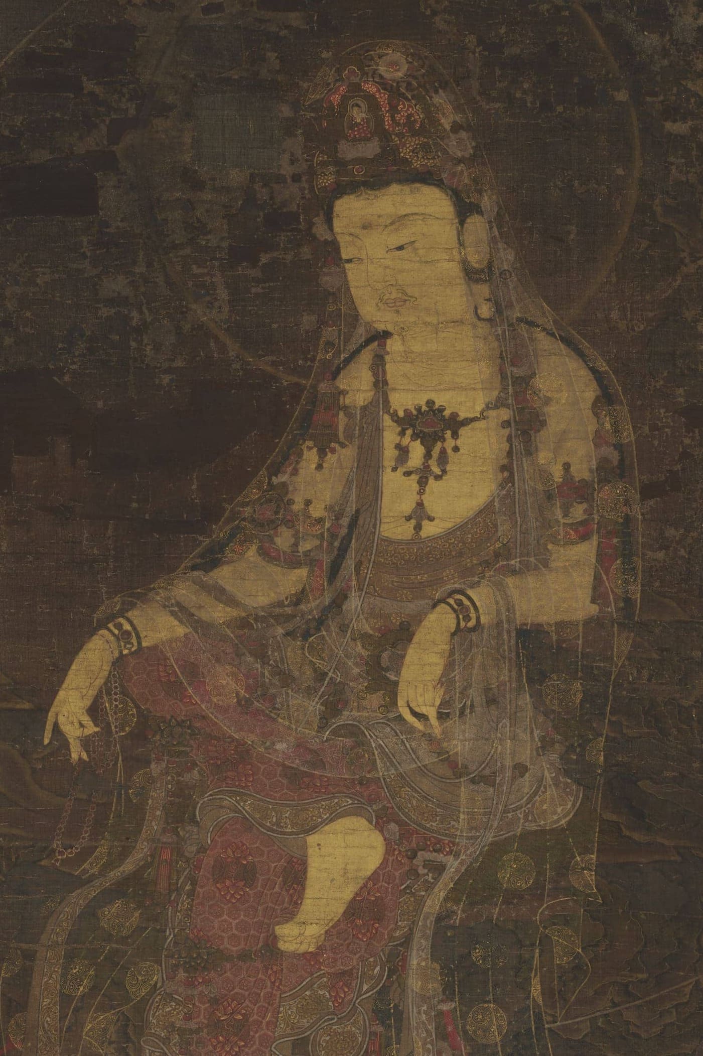 의천의 교관겸수와 천태종 부흥 - 고려 수월관음도 불화 (Water-Moon Avalokiteshvara)