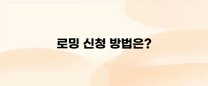 리브엠 모바일 로밍 신청 방법