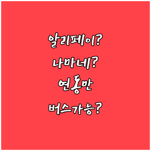 알리페이 NAMANE 카드 연동으로 ..