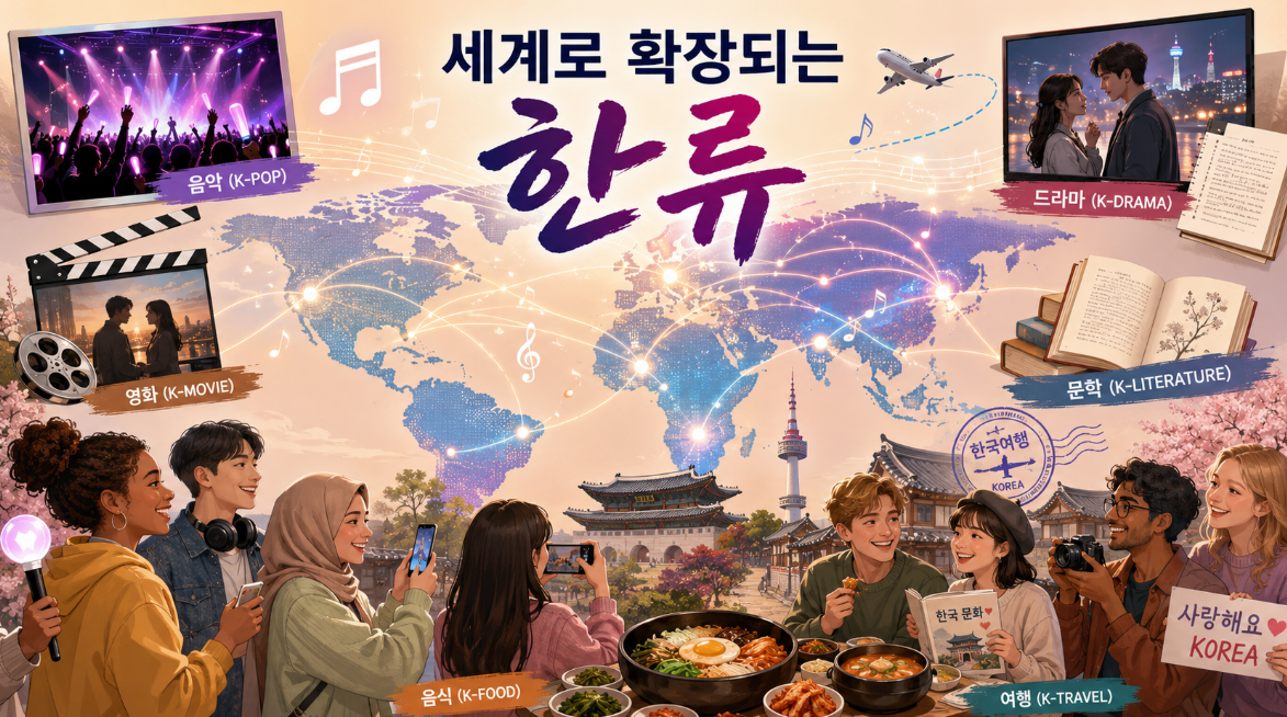 K-팝을 중심으로 영화 드라마 문학 음식 여행까지 확장되는 글로벌 한류 이미지