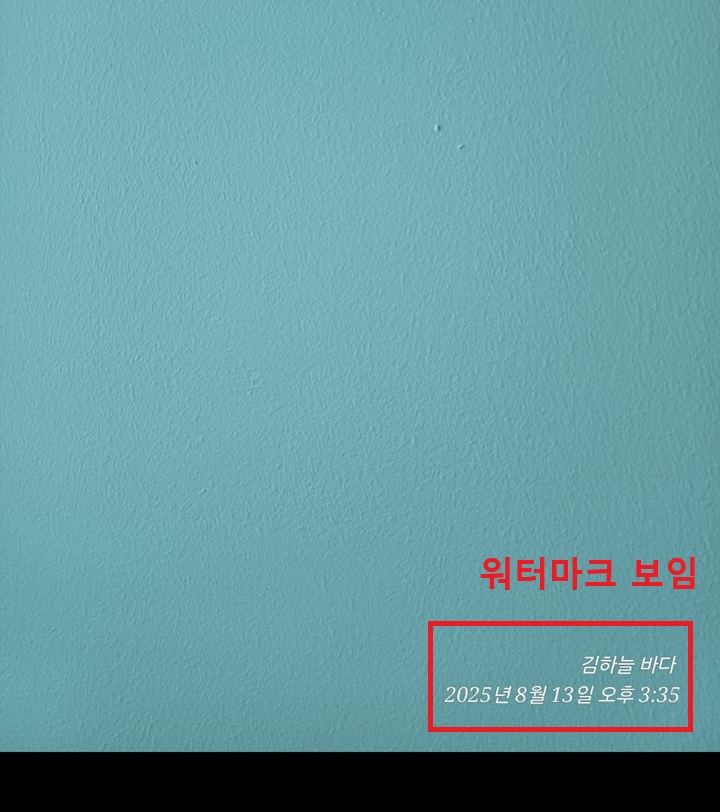 화면에 하단에 워터마크 보임