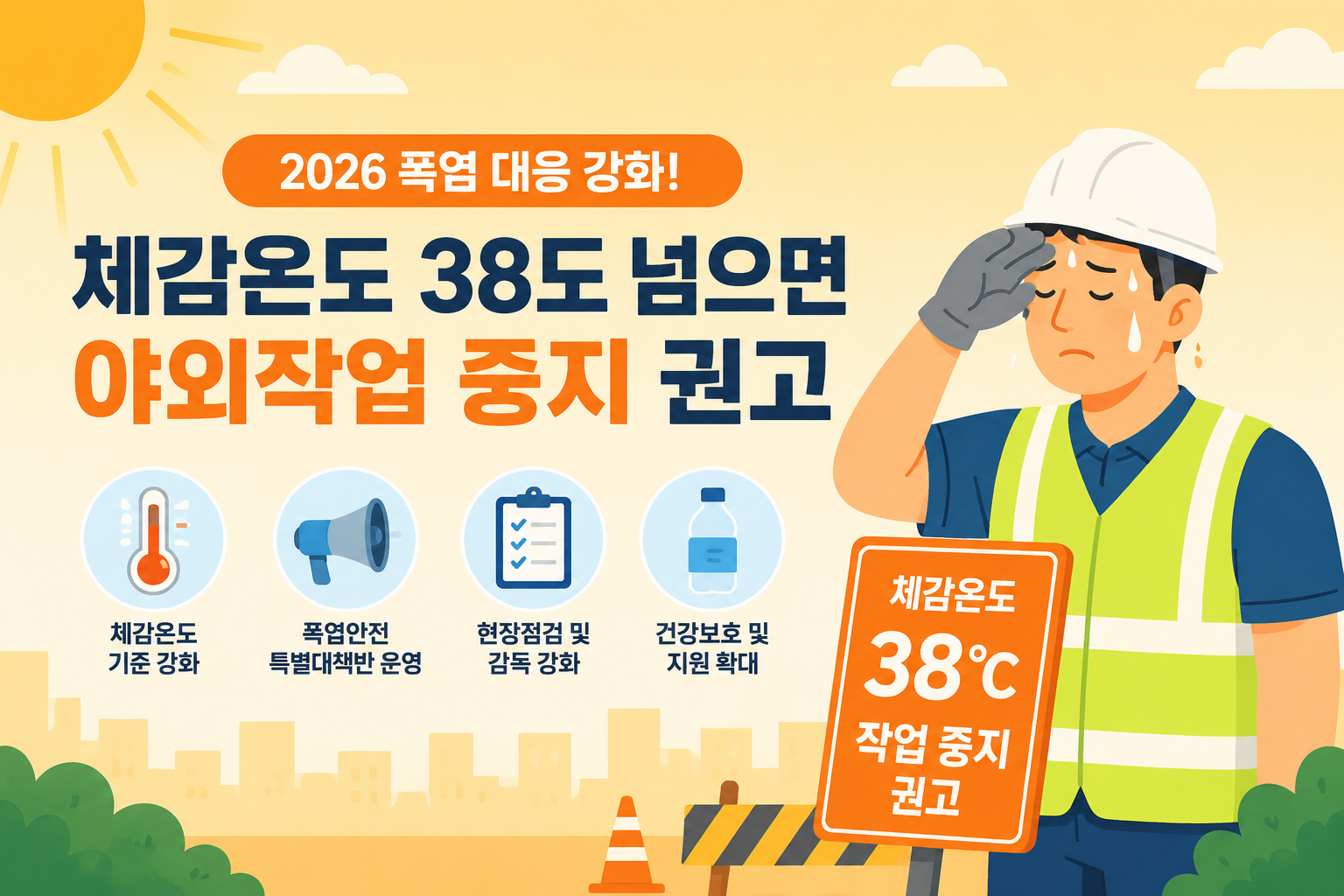 폭염 심하면 야외작업 중지? 정부 새 폭염 대책 총정리