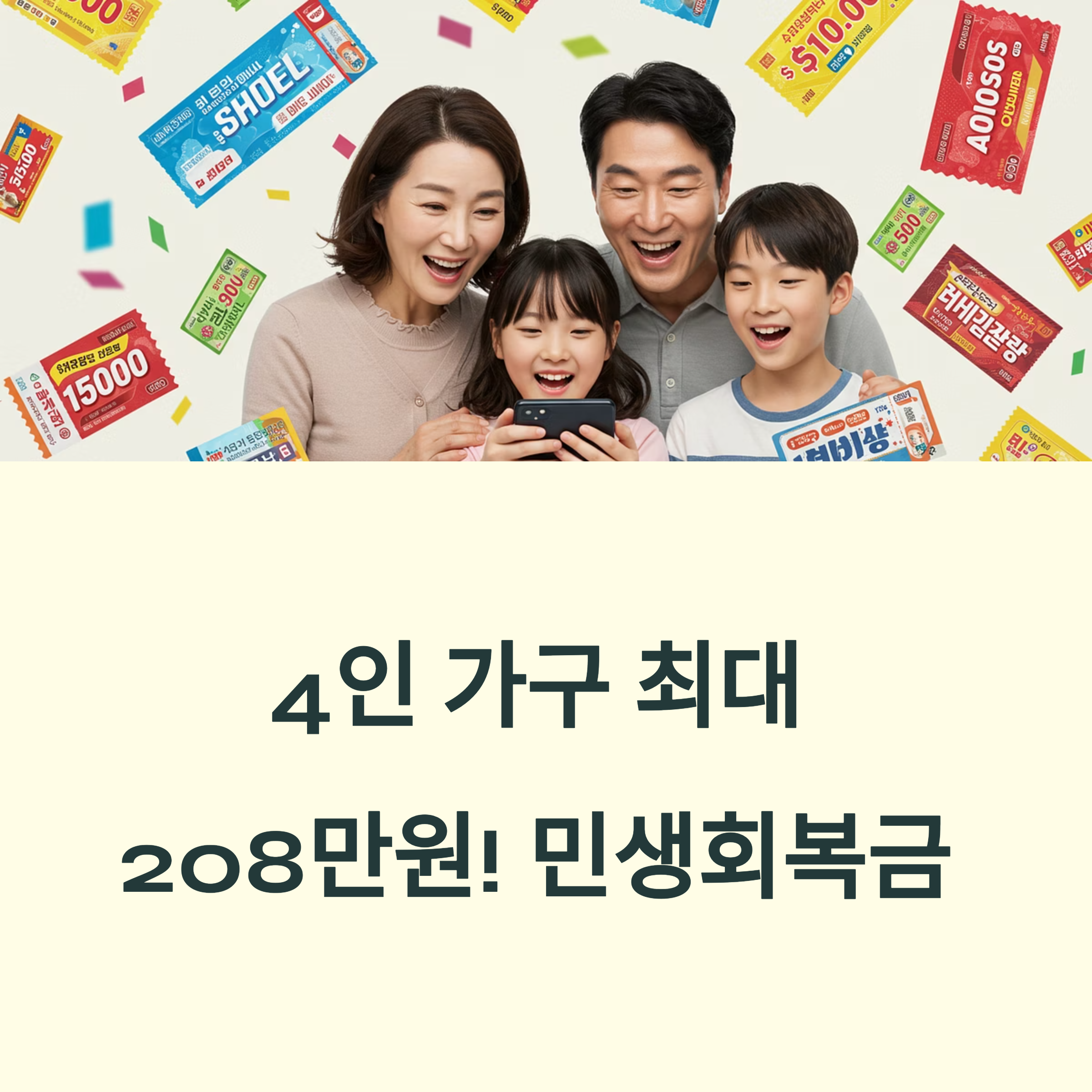 민생회복금 4인 가구 208만