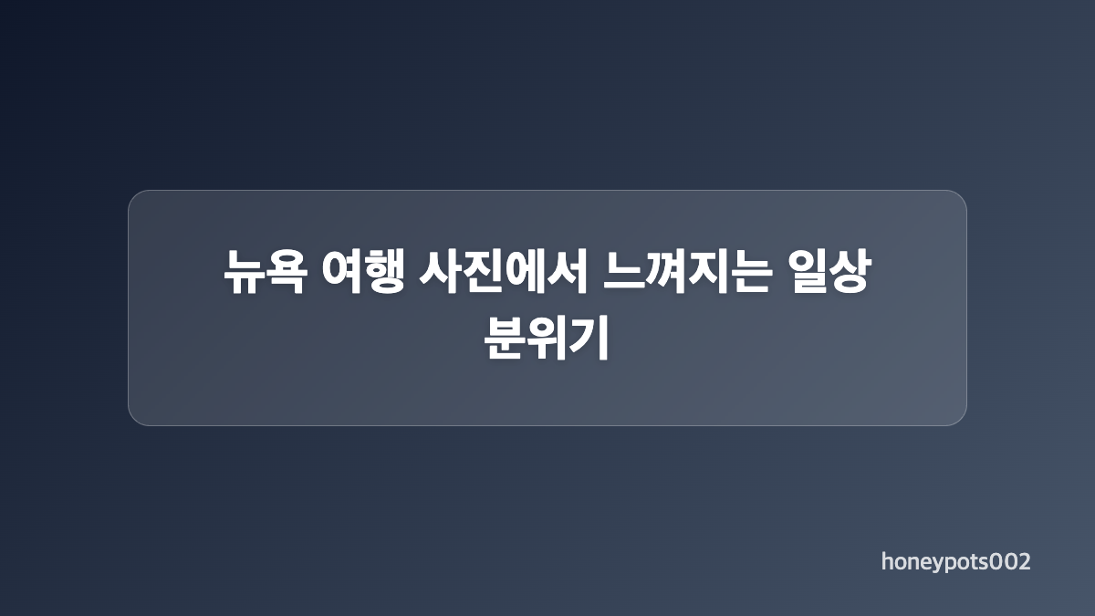 카리나 뉴욕 여행에서 확인되는 장소와 활동
