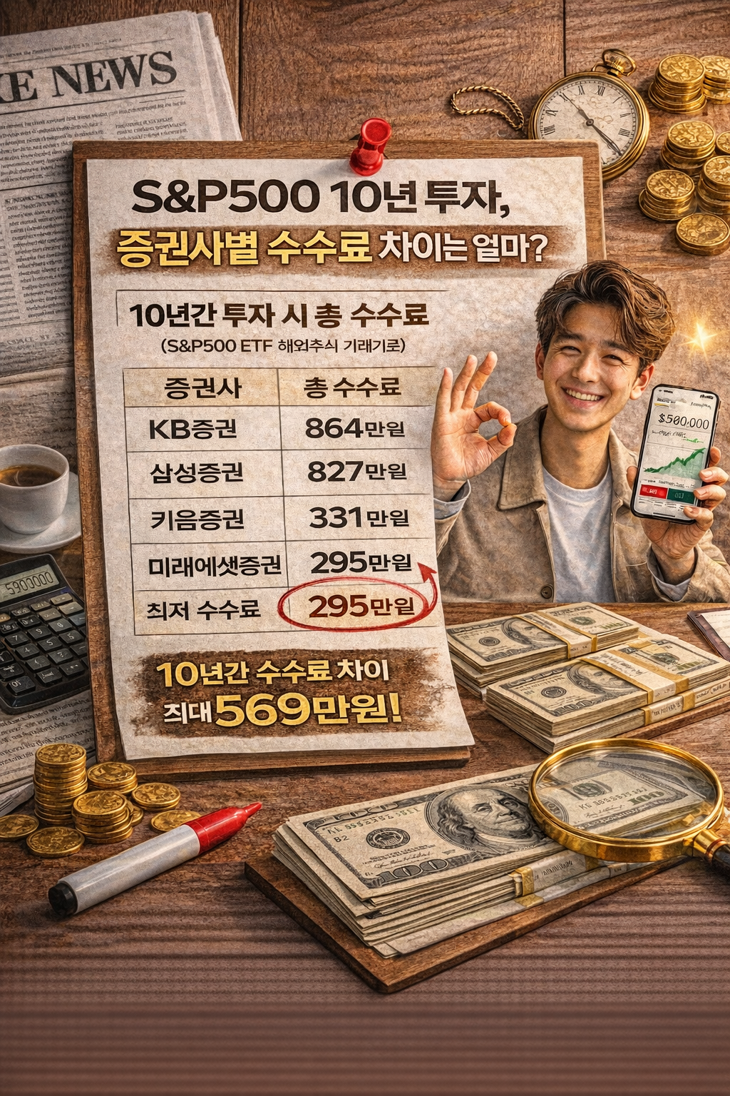 S&amp;P500 10년 투자, 증권사별 수수료 차이는 얼마
