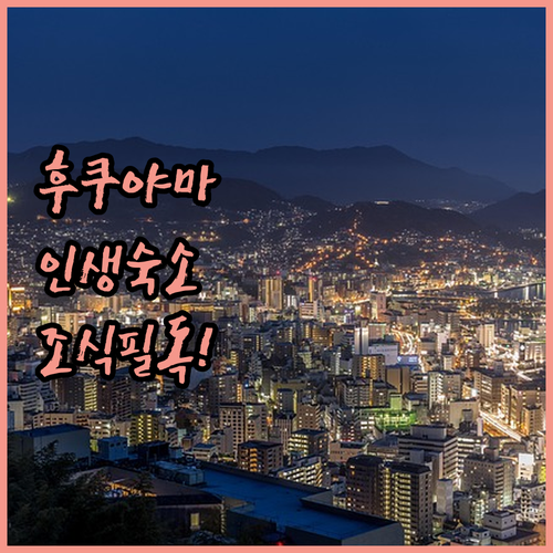 일본 후쿠야마 여행 숙소 베스트 5곳..