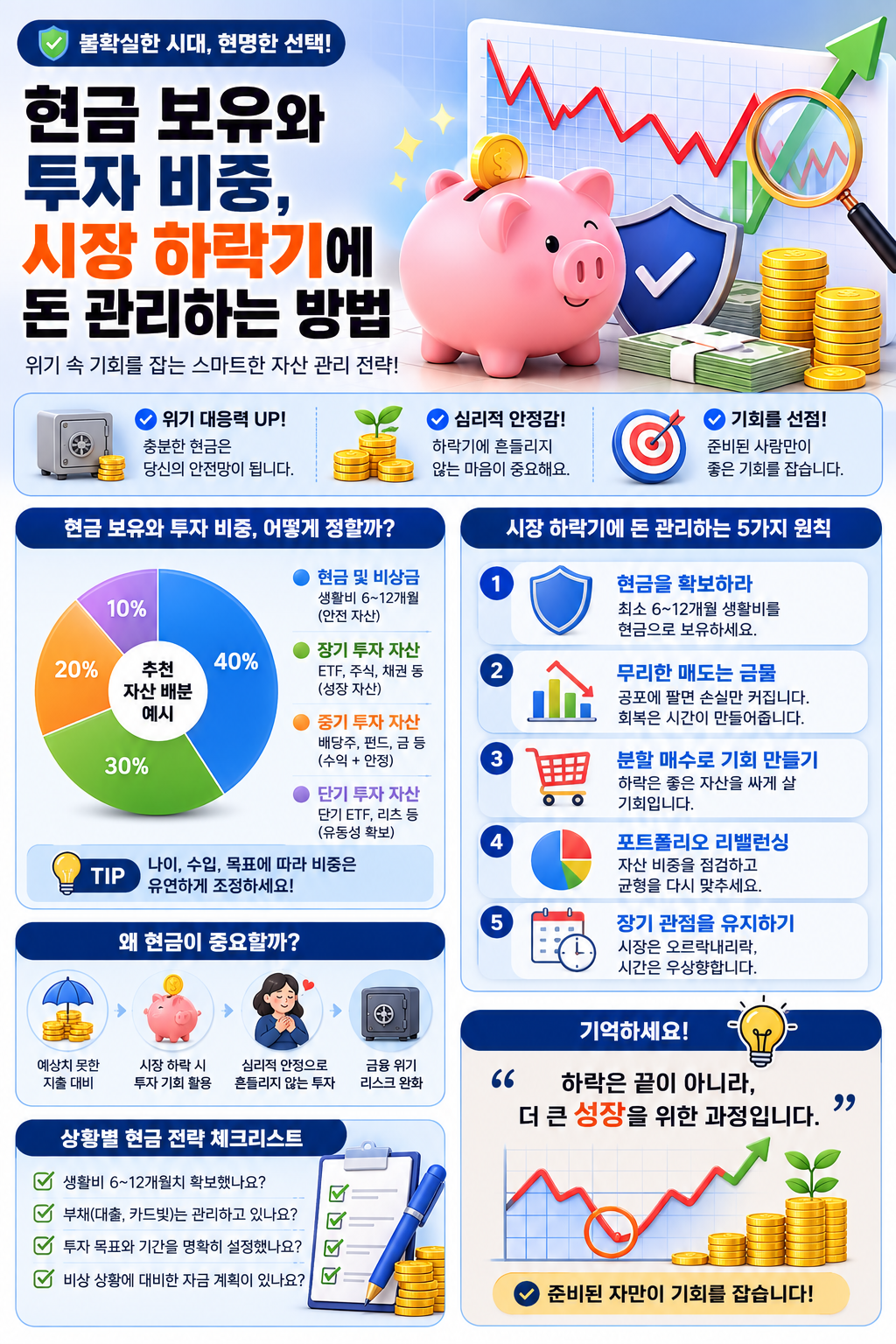 현금 보유와 투자 비중, 시장 하락기에 돈 관리하는 방법