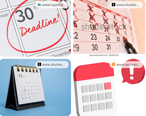 달력에 11월 30일이 빨간색으로 동그라미 쳐진 마감 경고 이미지
