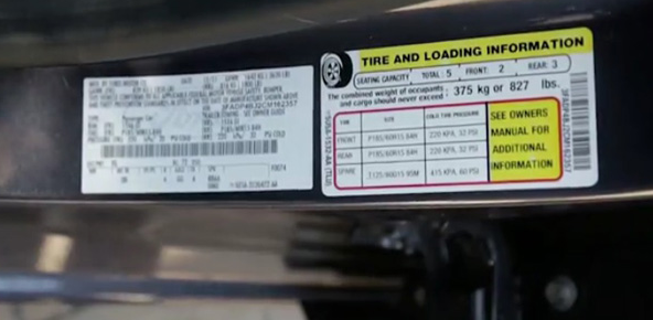 자동차 차량 공기압 메뉴얼 사진