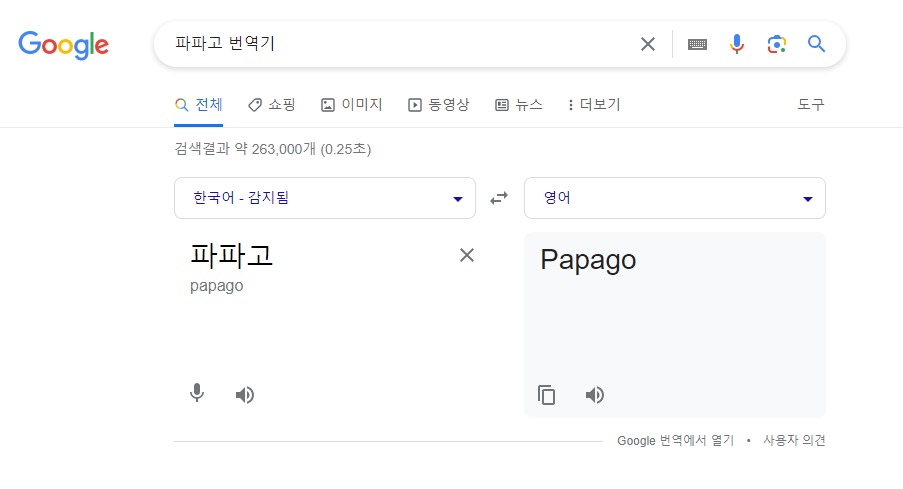 파파고 번역기 사용법