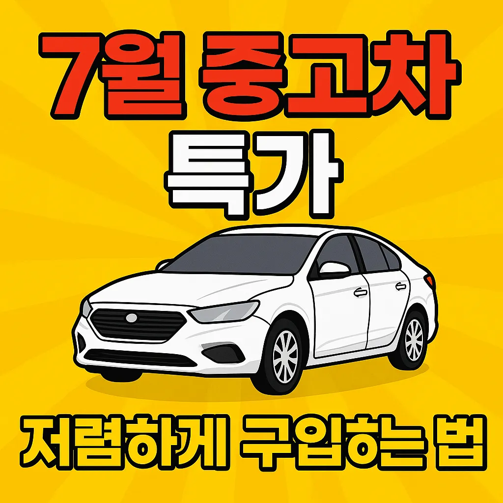 중고차, 언제 사야 싸게 살까? 7월 특가로 저렴하게 구입하는 법 총정리
