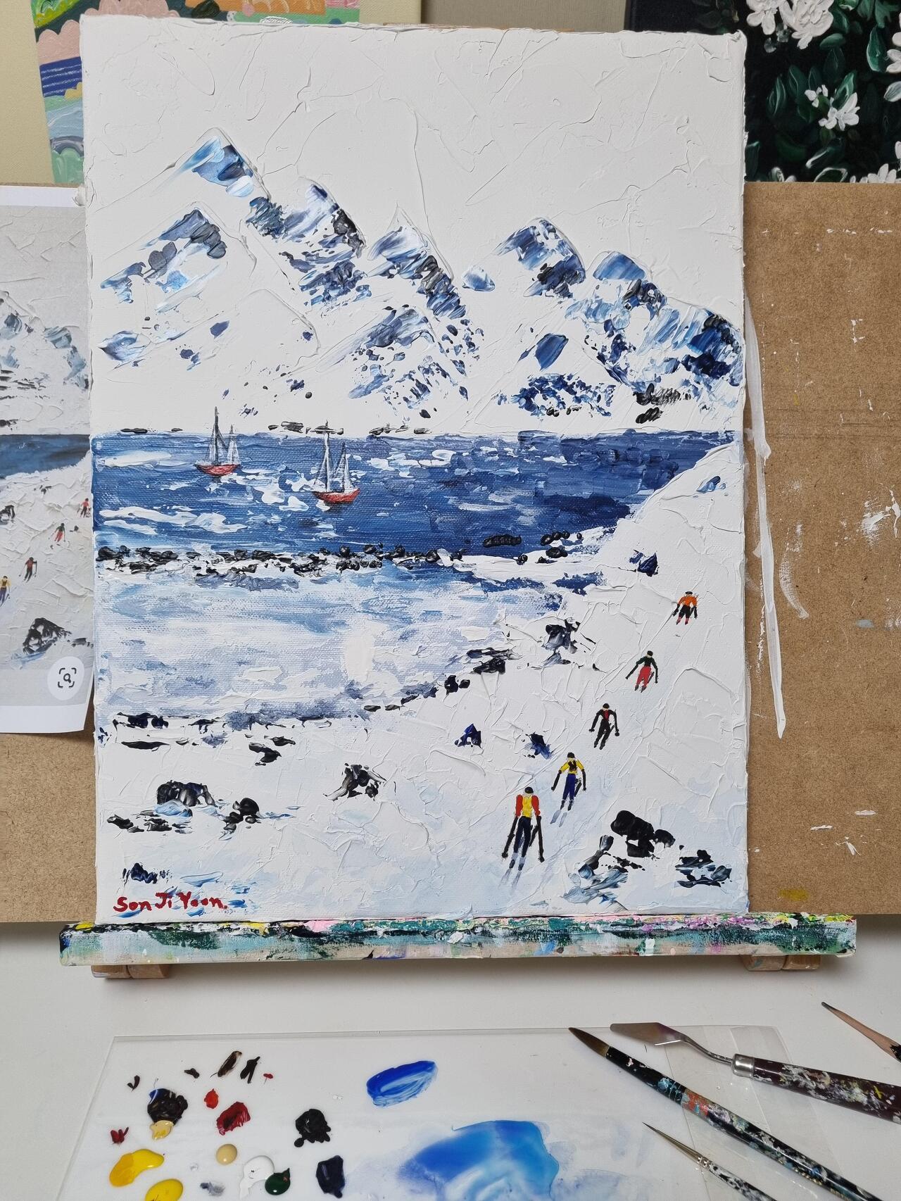 빙산 나이프화 그리기