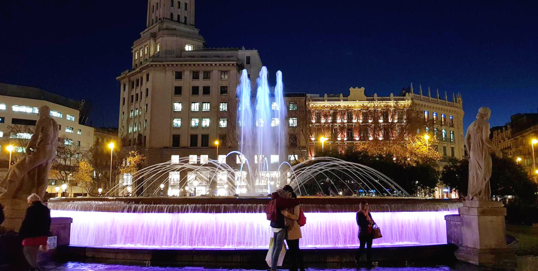 스페인 바르셀로나 카탈루냐 광장 분수대