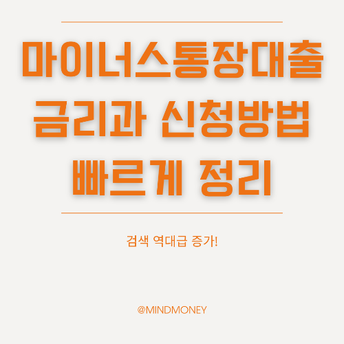 마이너스 통장 대출 정리