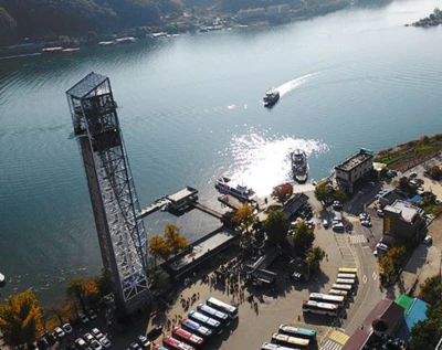 남이섬 짚라인 타워 전경 모습