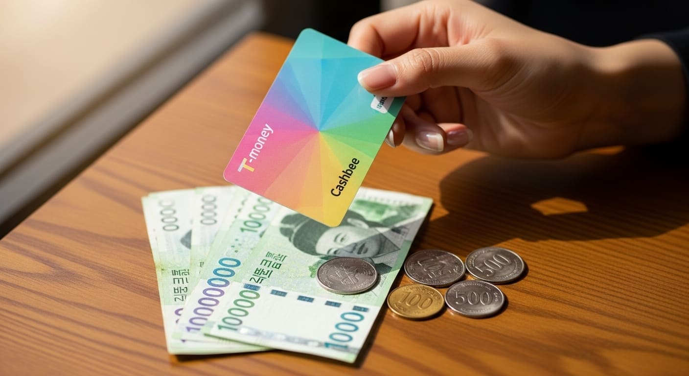 편의점 카운터에서 티머니 환불을 진행하는 장면