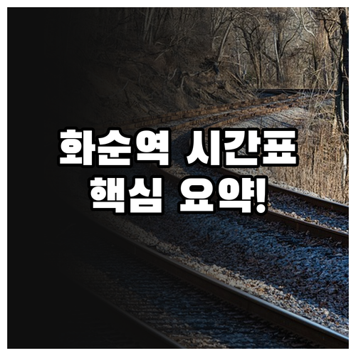 화순역 열차 시간표 요약 무궁화호 요..