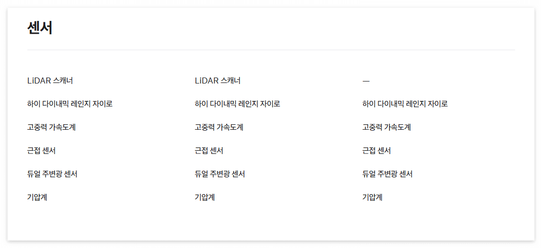 아이폰16 센서 비교