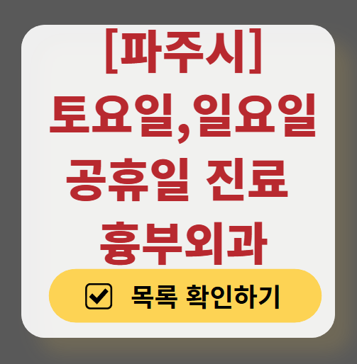 파주시 주말 토요일 일요일 흉부외과 진료 병원 목록 ❘ 공휴일 진료 영업 병원 리스트 찾기
