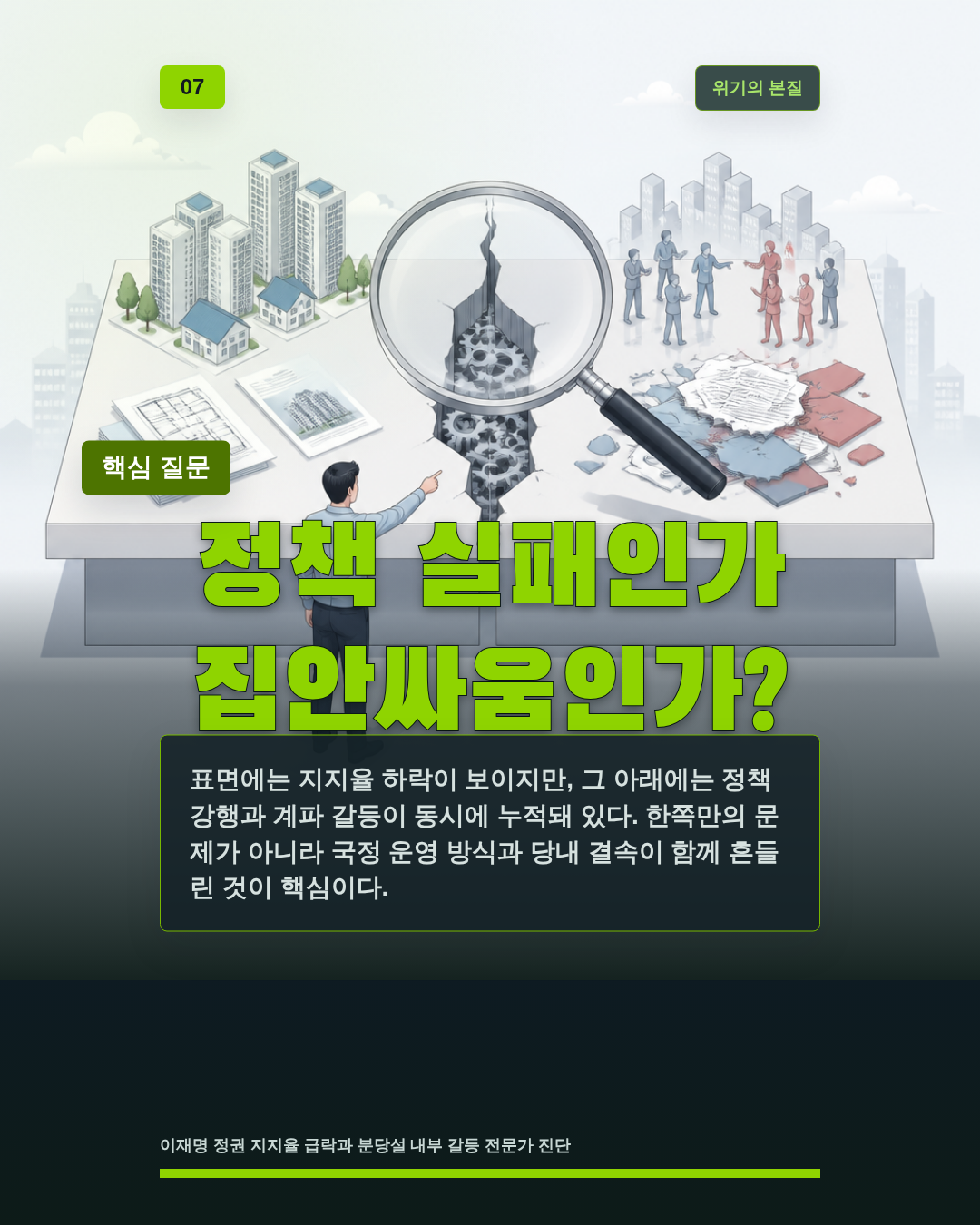 정책 실패인가 집안싸움인가?