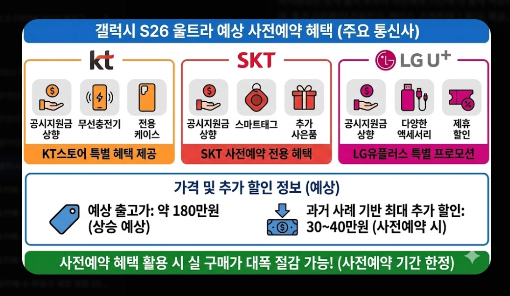 갤럭시 S26 울트라 출시일 [사전예약 혜택] 가격 스펙 변화 및 구매 전략 5단계