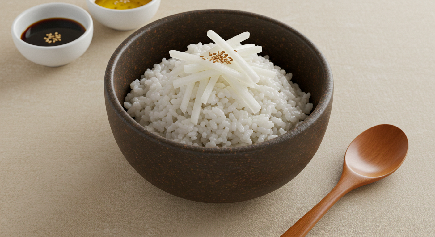 무밥 + 참기름간장 (약 300kcal)