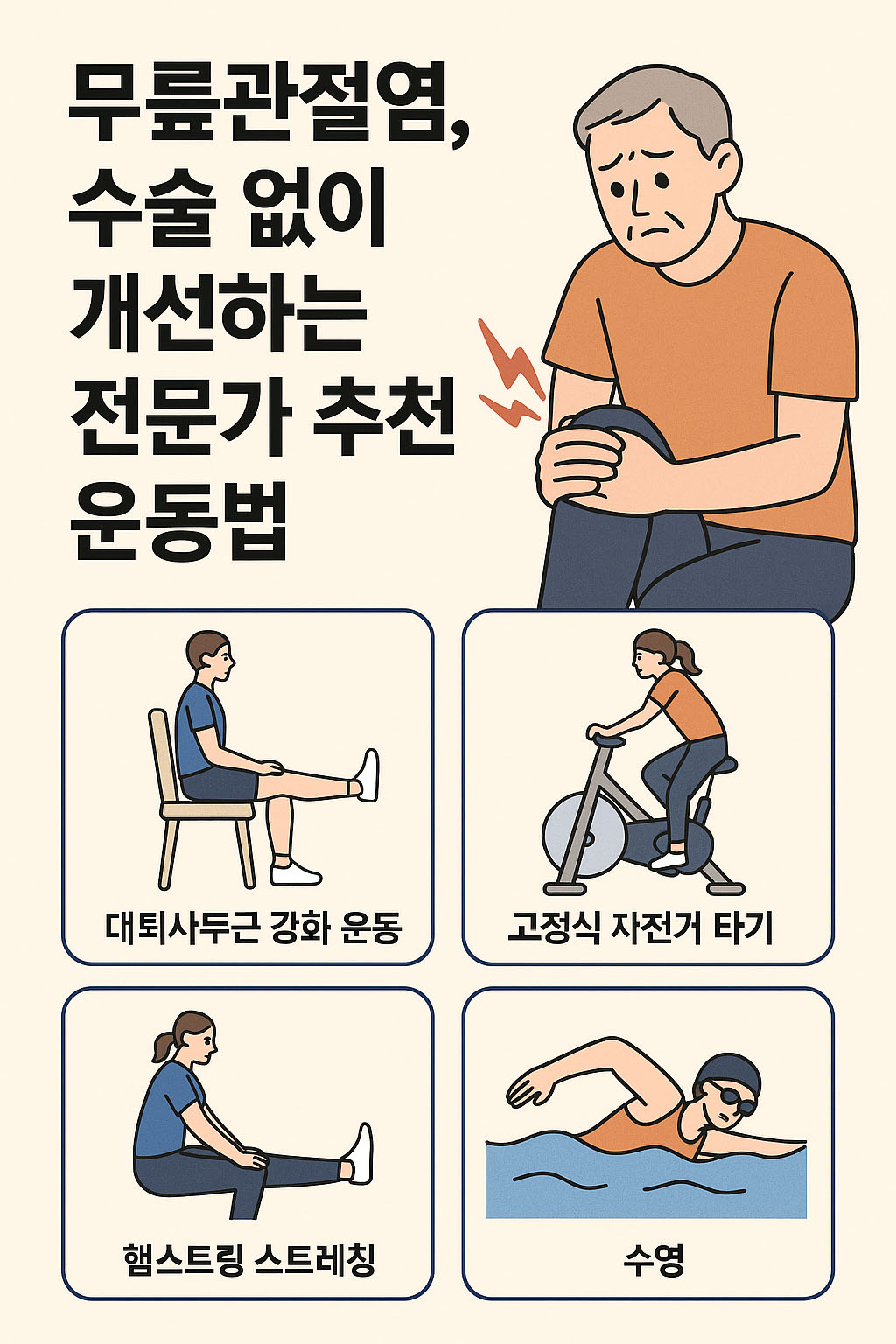 무릎관절염, 수술 없이 개선하는 전문가 운동법
