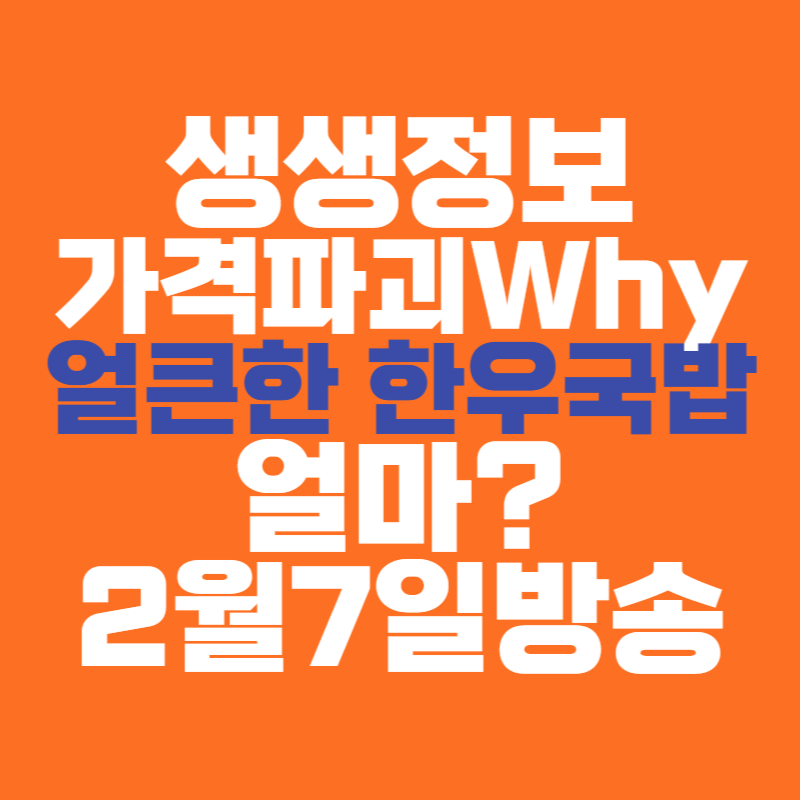 생생정보 가격파괴 한우국밥