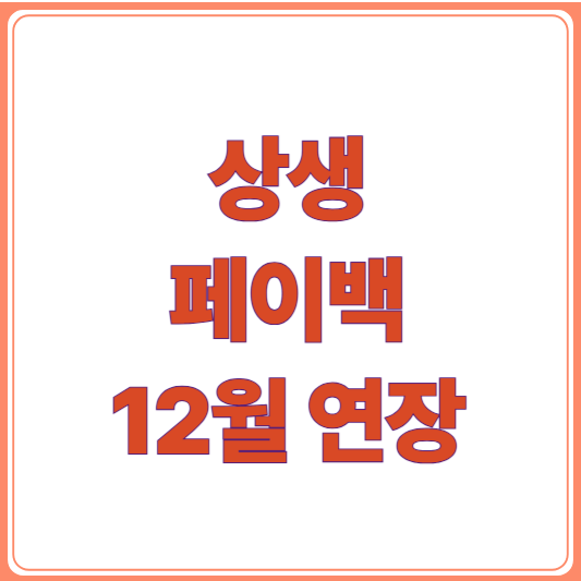 상생페이백 12월 연장 신청·사용법 총정리, 신청 마감 전 필독! 최대 3만원 환급 조건은?