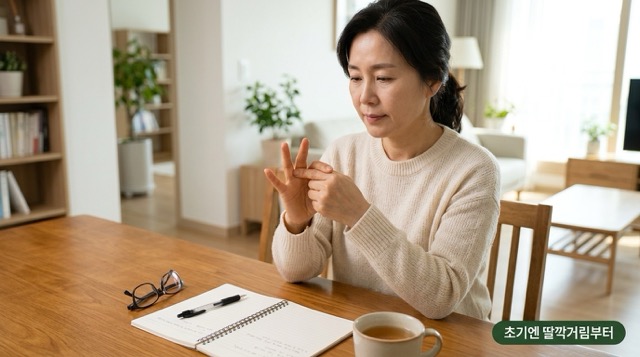 초기 방아쇠 수지 딸깍 증상