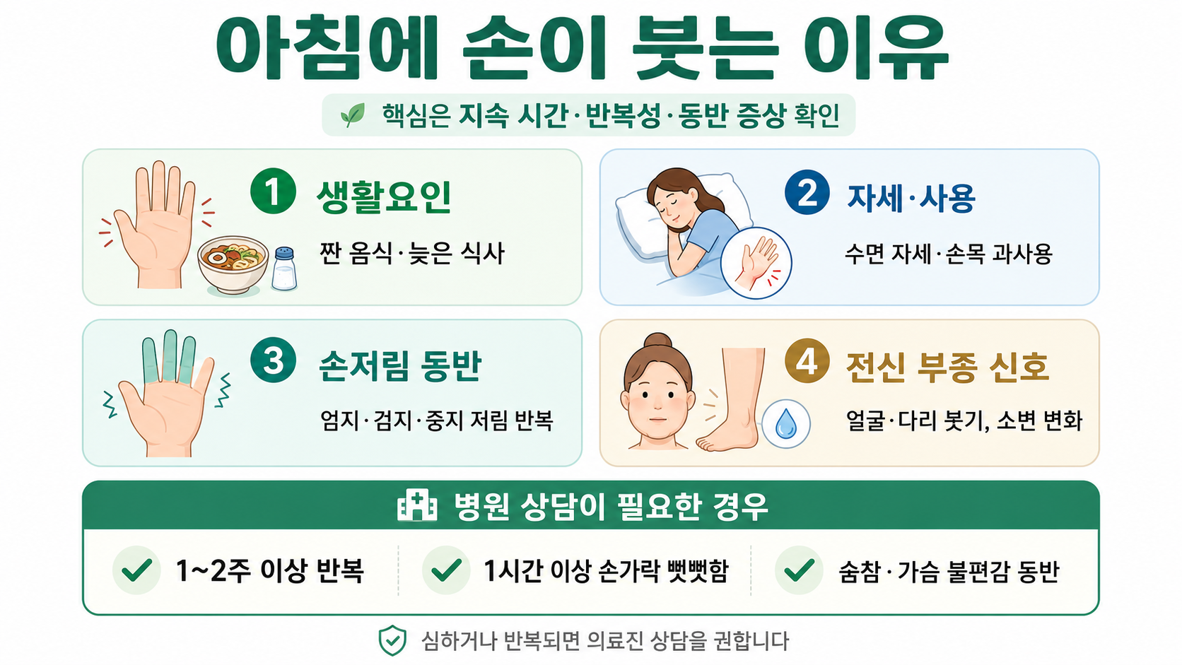 자고 일어나 손가락이 뻣뻣하게 붓는 원인