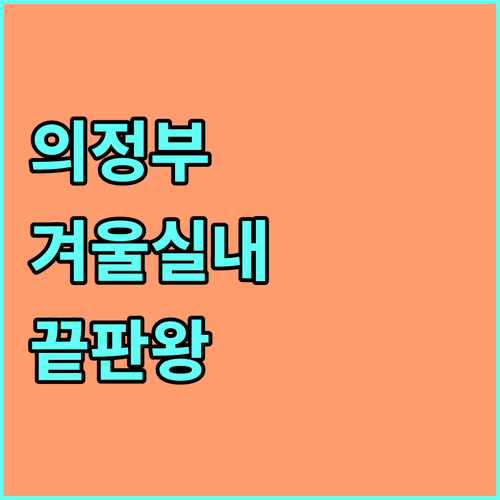 의정부 겨울 여행 코스 추천 실내 액..