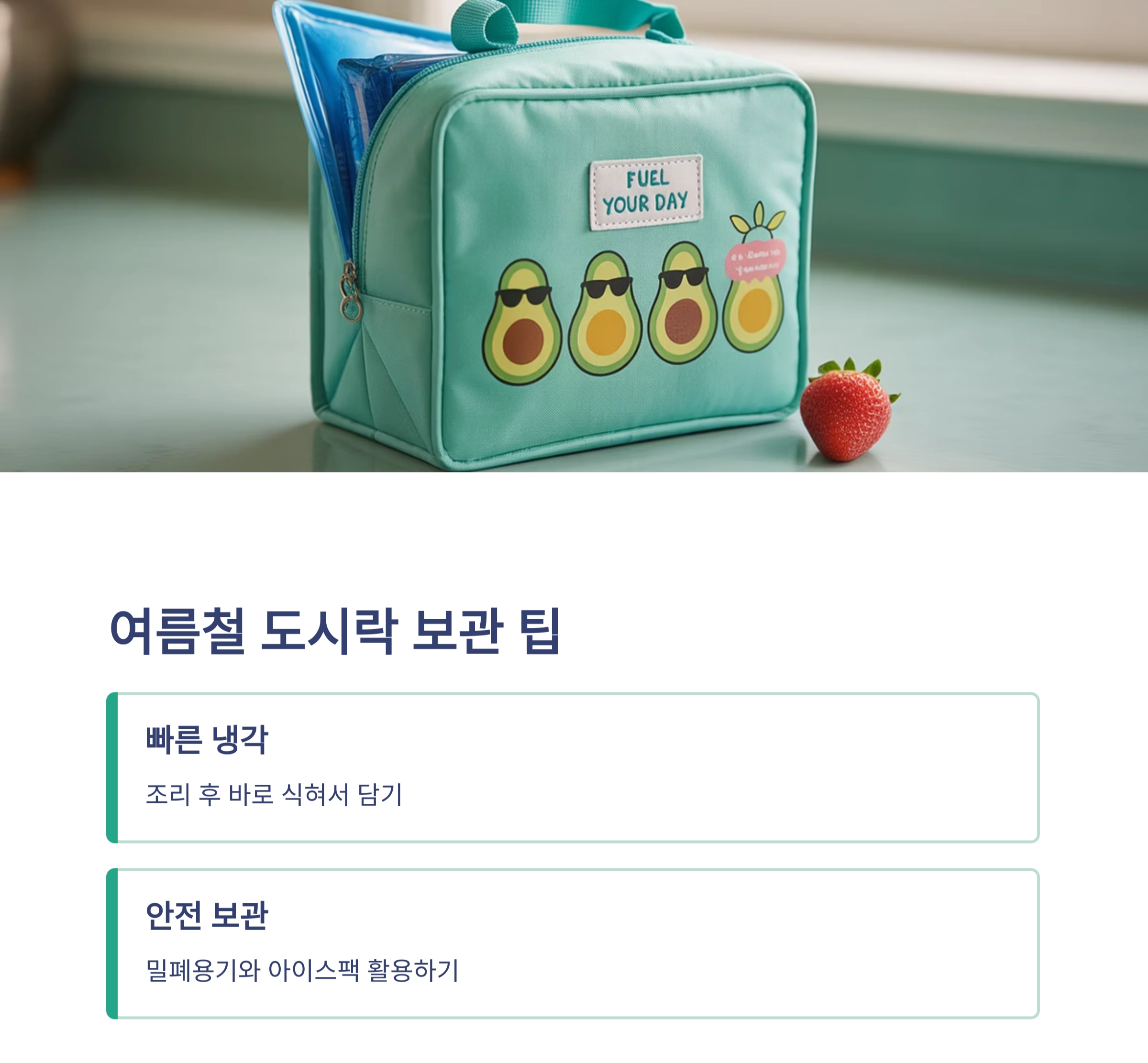 무더위 걱정 끝! 저탄고단 여름 데일리 도시락 추천