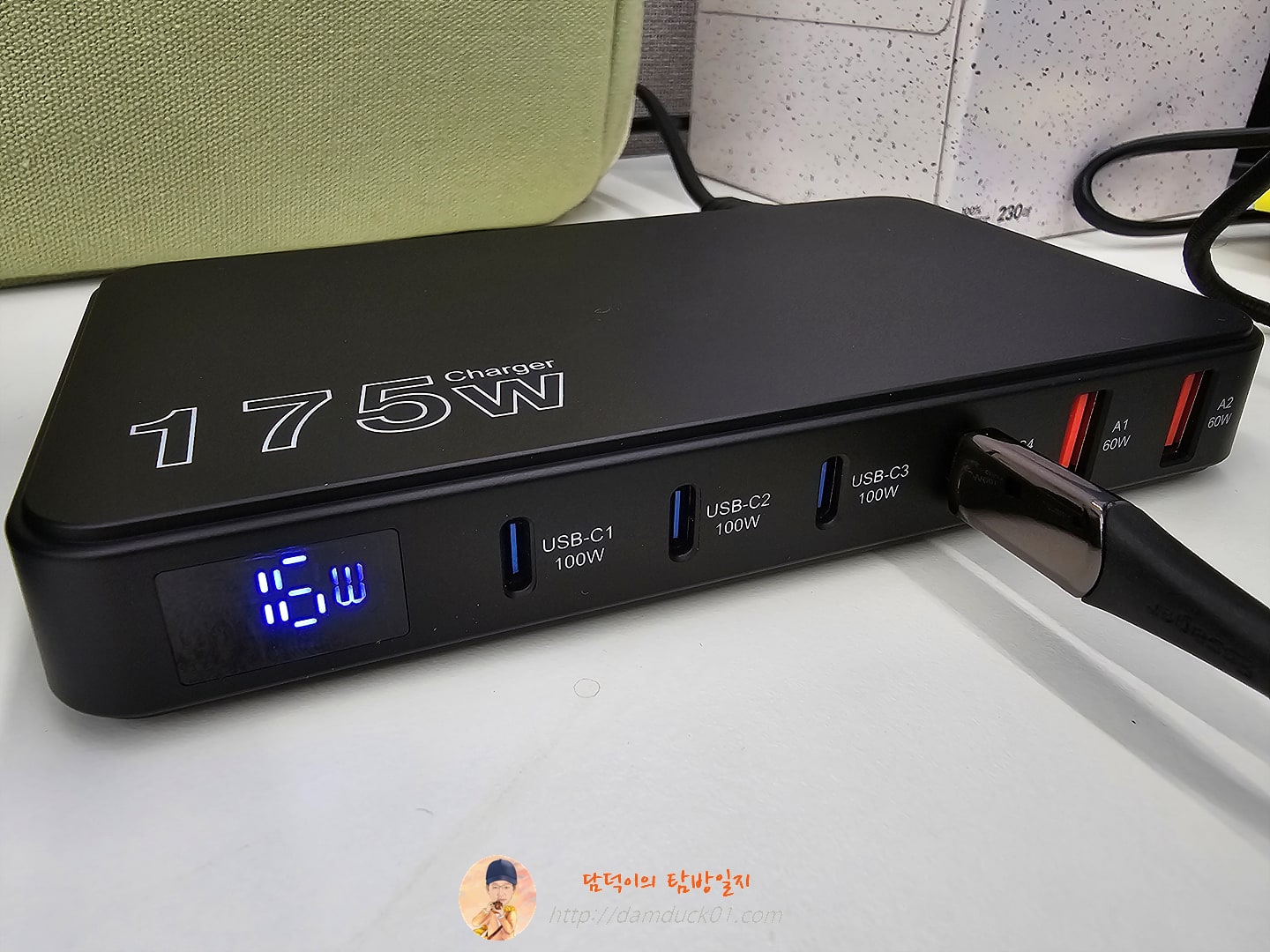 맥북 삼성 아이폰용 Ueetop 175W GaN USB C 충전기 LED 디스플레이 6포트 데스크탑 충전기 타입 C PD 100W PPS 45W 고속 충전