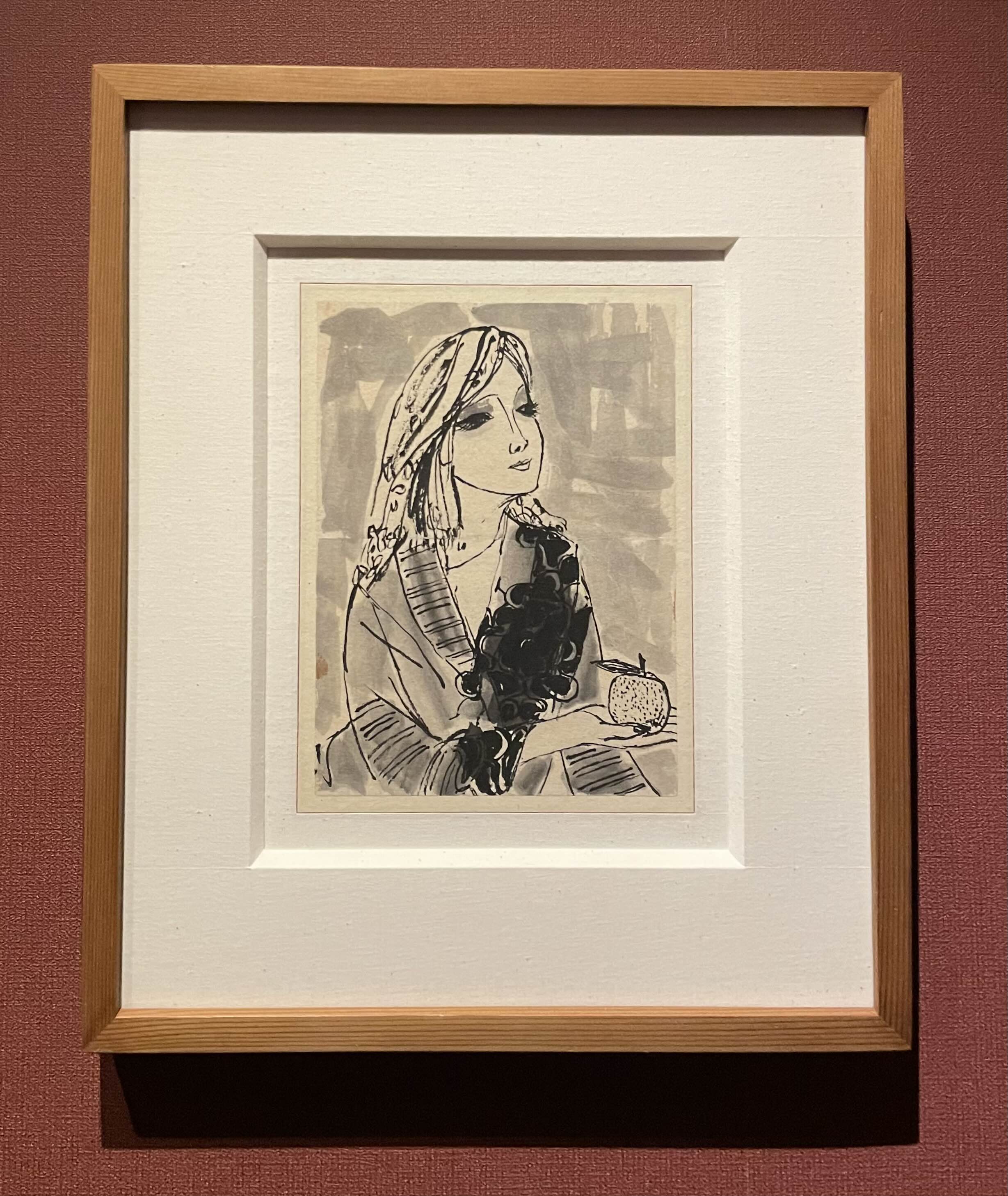 천경자-자화상 (1969, 종이에 잉크)-앞