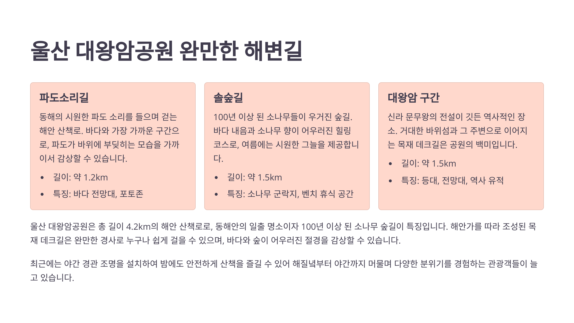 🌊 울산 대왕암공원 완만한 해변길
