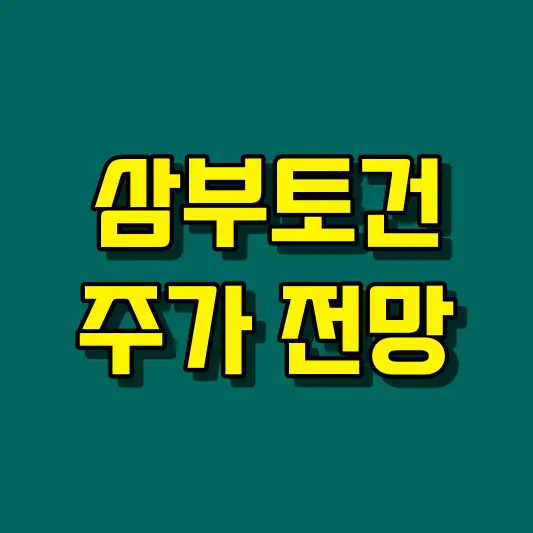 삼부토건 주가 전망