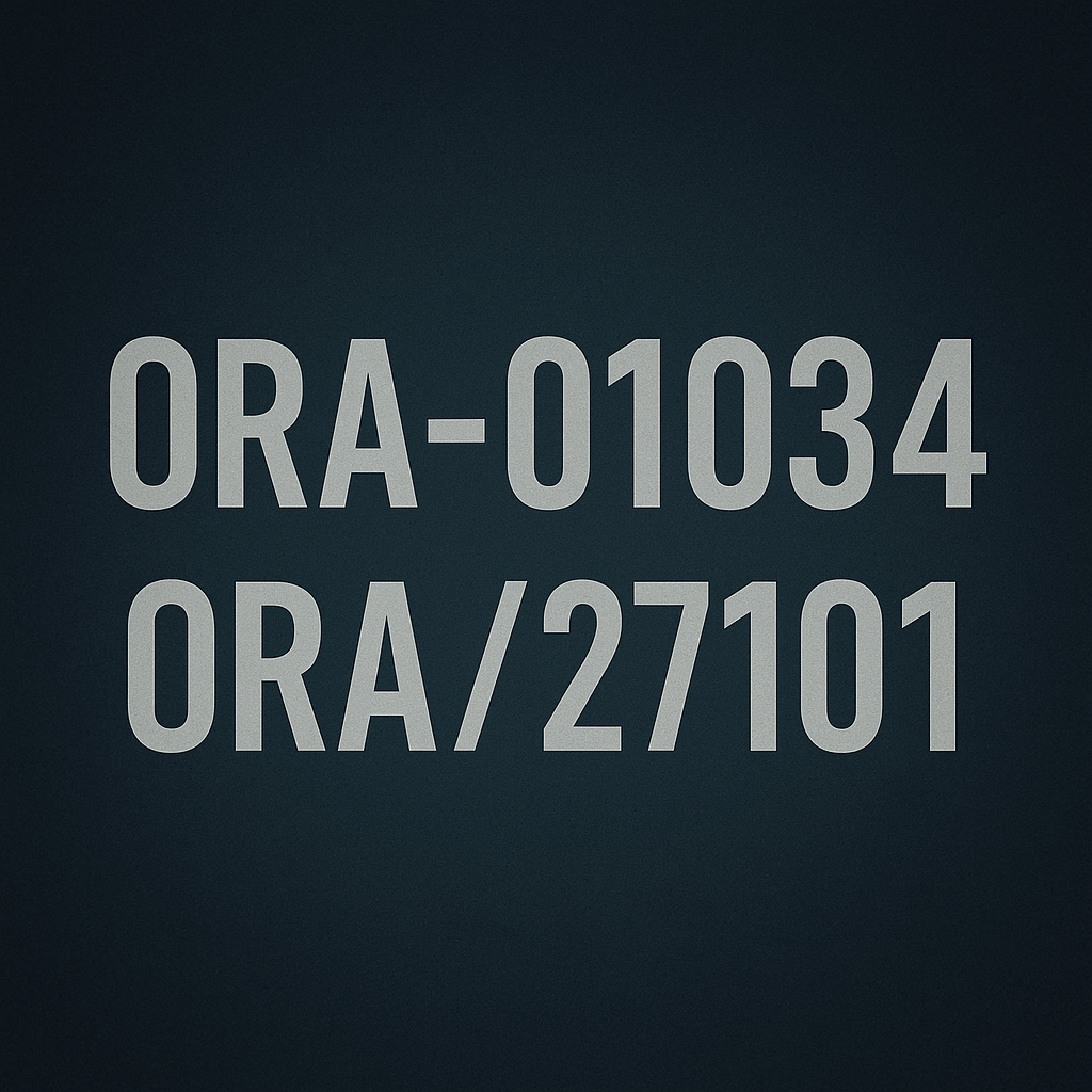[Oracle] ORA-01034, ORA-27101 오류