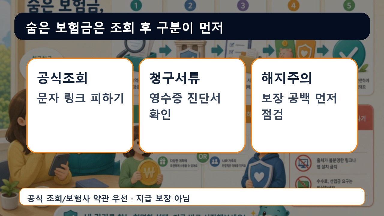 숨은 보험금 찾기 2026 내보험찾아줌 조회 흐름 이미지